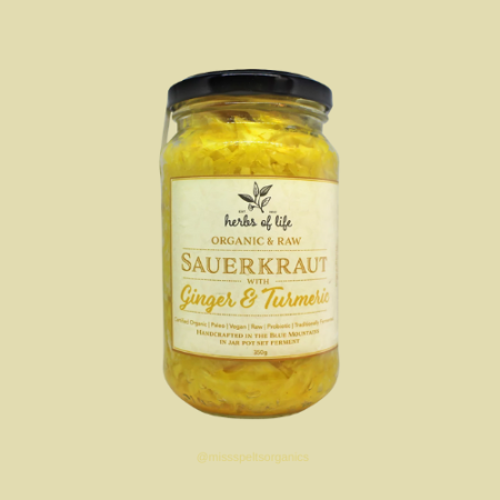 Organic Sauerkraut Ginger and Turmeric